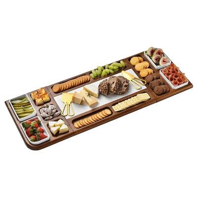 Plateau à charcuterie double face marbre et bois gris