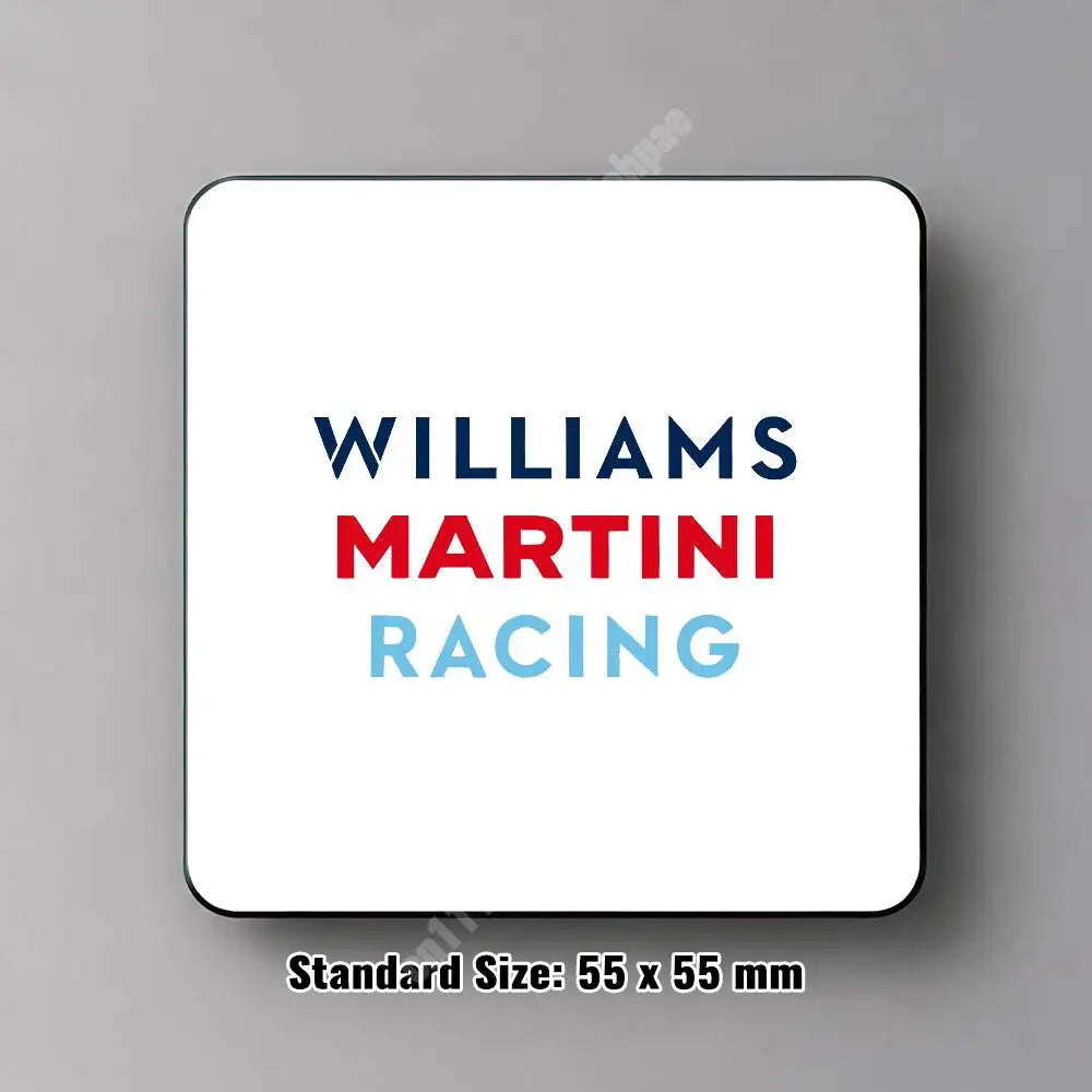 coasters aimants réutilisables rayures racing bleu rouge blanc Williams Martini