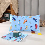 taie d'oreiller bébé 100% coton motif voitures bleu soft enfant ans quatre saisons protection