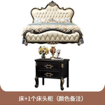 lit double bois classique beige doré tête lit tuftée chambre