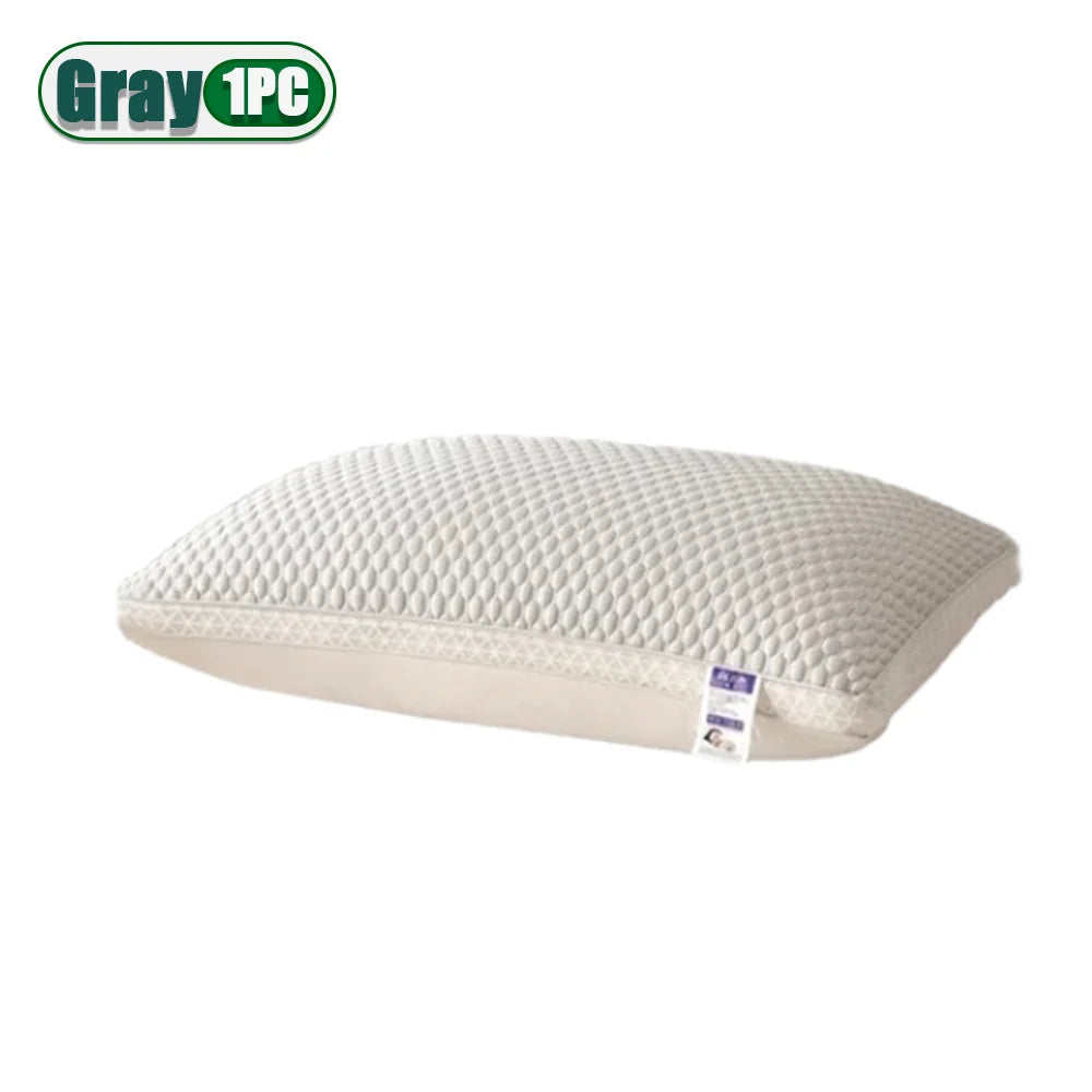 oreiller rafraîchissant fibre polyester géométrique blanc bleu clair moderne confortable coton hexagonal lit voyage