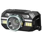 lampe frontale led rechargeable usb zoom torche pêche réglable 90 degrés étanche ipx5