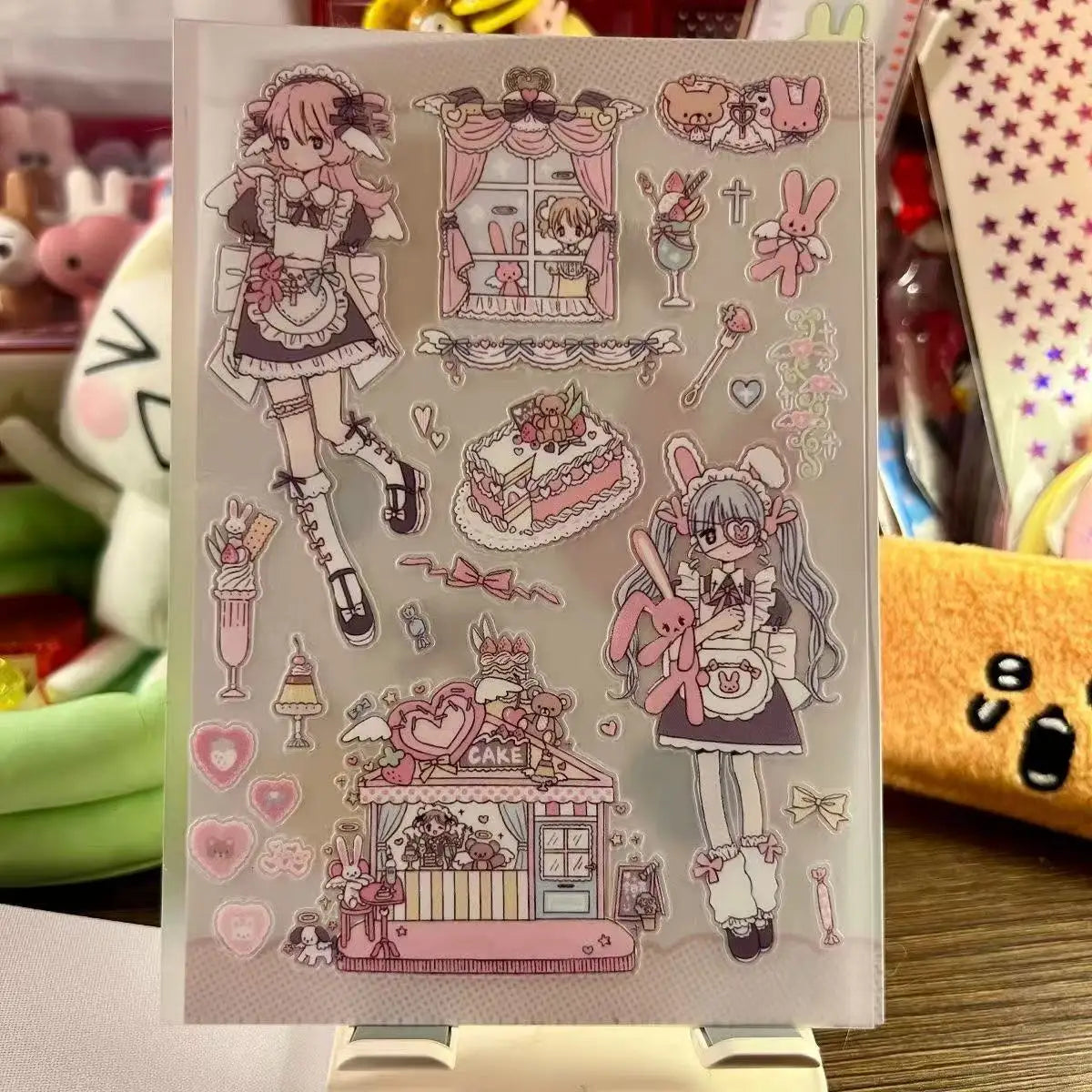 stickers kawaii manga pastel goth personnages gâteaux sushi ramen bâtiments traditionnels japonais