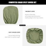 couvre chaise moderne vert olive rayures verticales polyester siège fauteuil chair decoration intérieure