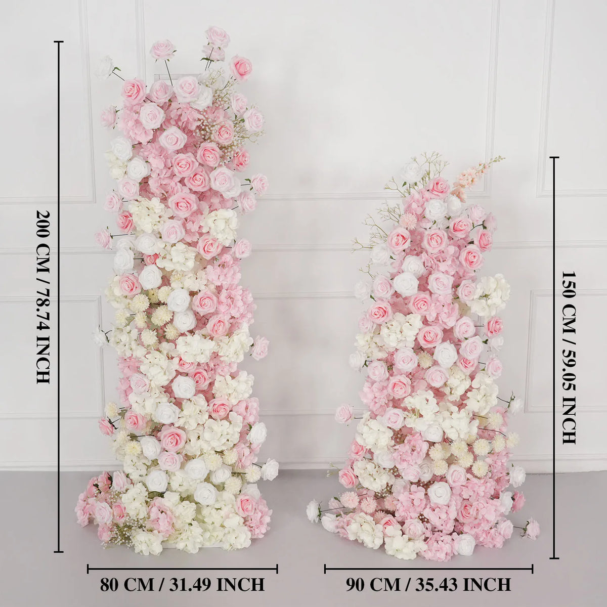 Décoration mariage rose romantique fleurs soie intérieure bienvenue accessoire pilier floral