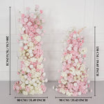 Décoration mariage rose romantique fleurs soie intérieure bienvenue accessoire pilier floral