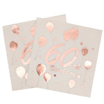serviettes jetables anniversaire rose doré ballons étoiles motifs décoratifs fêtes adultes chiffres festive