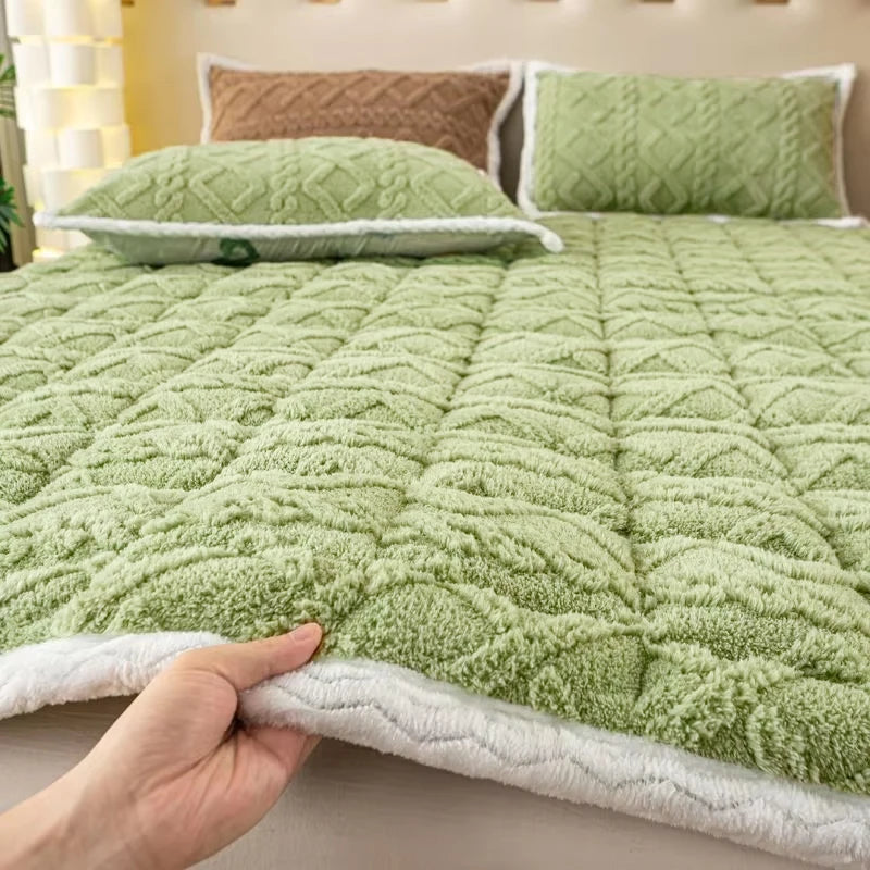 couverture automne hiver polyester vert clair motif géométrique douce adhésifs lits simples épaisses réglables