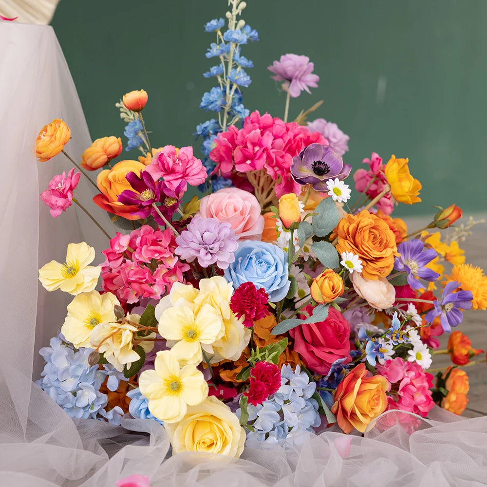 bouquets fleurs artificielles multicolores mariage anniversaire décoration extérieure moderne élégante variété