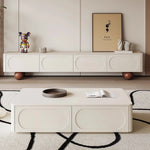 meuble tv moderne bois simple salon étagère blanche accessoires deco table basse minimaliste