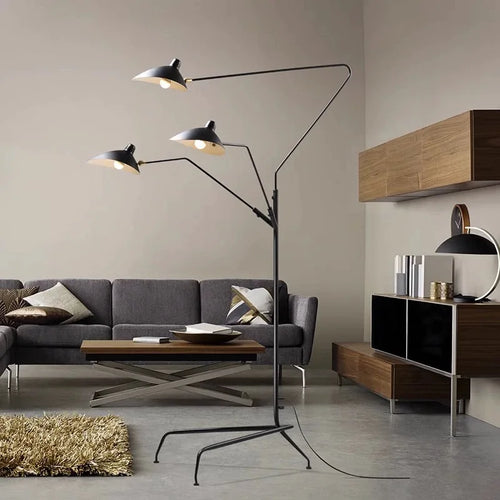 lampe sol led noire flexible moderne tête réglable entrée salon chambre