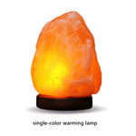 lampe sel himalaya veilleuse led moderne minimaliste orange jaune noir granuleux chambre coucher ambiance