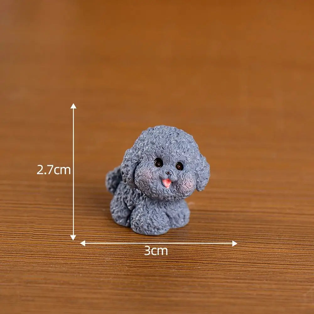 ornement jardin chien figurine résine mignonne cartoon blanc gris Jaune
