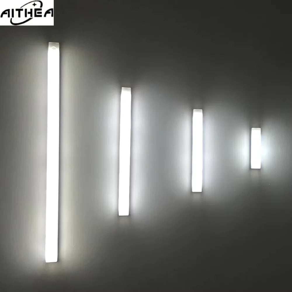 lampe led rechargeable détecteur mouvement sans fil blanc moderne adhésif 60lm 50cm urgence recharge