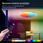 plafonnier led noir blanc moderne minimaliste télécommande wifi rgb adaptable chambre cuisine