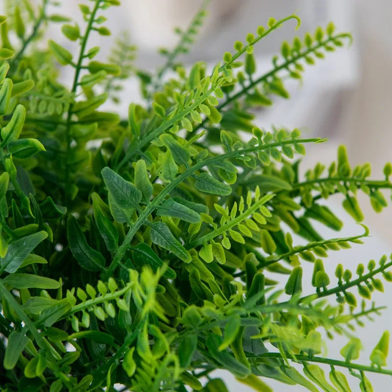 plante artificielle fougère fine pot blanc moderne intérieur décoration verdure zen naturelle apaisante