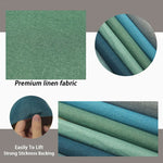 patch réparation auto adhésif toile lin bleu marine vert beige moderne 50cm 145cm