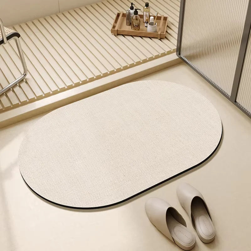 tapis solide moderne beige antidérapant imperméable facile entretenir bain chambre