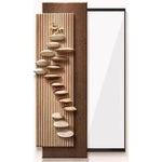 étagère murale moderne plateaux coquillage texture bois géométrique accessoire maison salon minimaliste