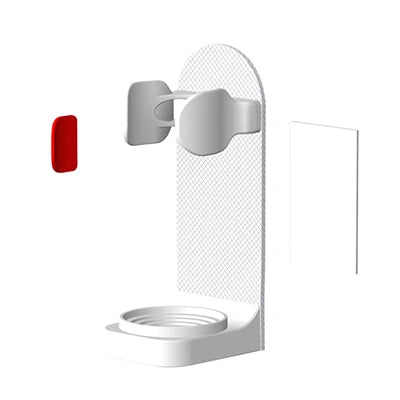 porte brosse dents mural adhésif moderne noir blanc rose minimaliste