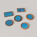 miroirs brillants cadres dorés ensemble décoration chambre classique fixés adhésifsoplastique bleu brun