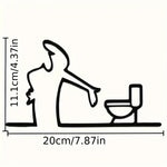 décoration murale moderne wc humoristique panneau métal noir minimaliste texte 3d facile salle bains
