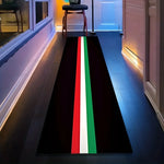 tapis noir rouge rayures moderne antidérapant polyester maison porte sol