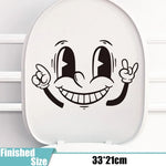 sticker autocollant visage souriant dessin animé noir salle bains décoration murale étanche pvc