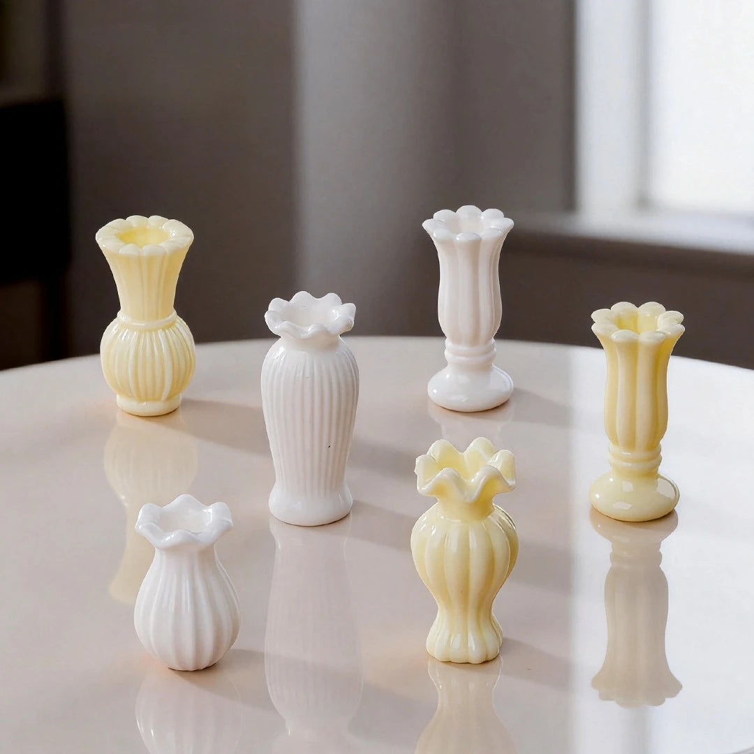 vases résine blanc jaune rayures classiques animaux compagnie décoration maison figural artificielle