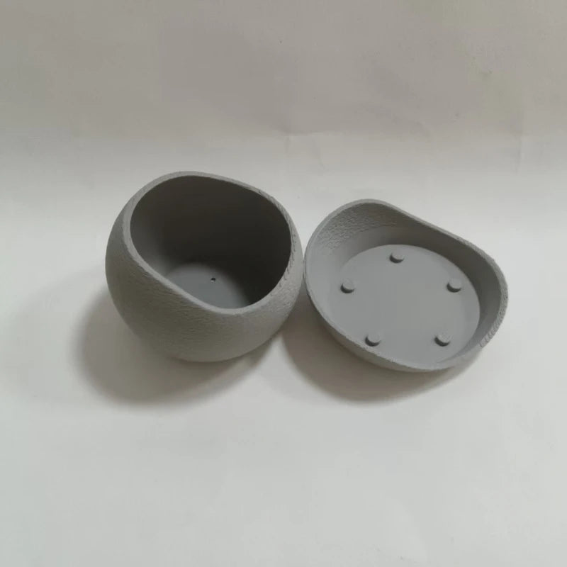 pots fleurs succulentes moderne plastique gris texturé drainage 1set maison