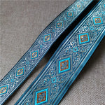 ruban décoratif polyester largeur 2cm bleu vert violet gris marron rose motif géométrique floral