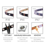Ruban LED adressable installé derrière un meuble