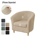 housse fauteuil gris motif feuilles moderne adhésif extensible lavable printemps été