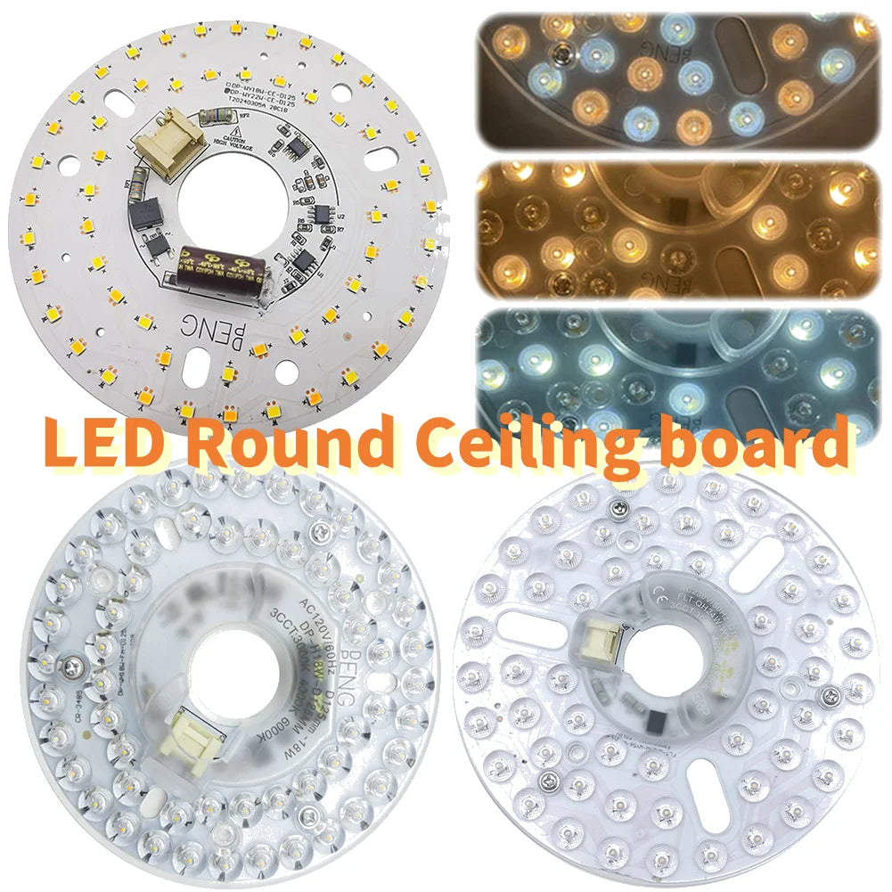 plaque led circulaire 15w 18w 24w blanc perforée modernes diodes vis fixations
