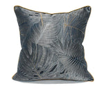 feuilles tropicales bleu marine coussin adhésif moderne decoration maison 50x50cm 45x45cm 40x60cm 30x50cm