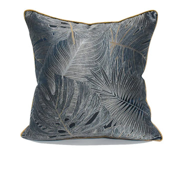 feuilles tropicales bleu marine coussin adhésif moderne decoration maison 50x50cm 45x45cm 40x60cm 30x50cm