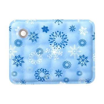 tapis rafraîchissant gel chien chat motif flocon neige bleu vert été