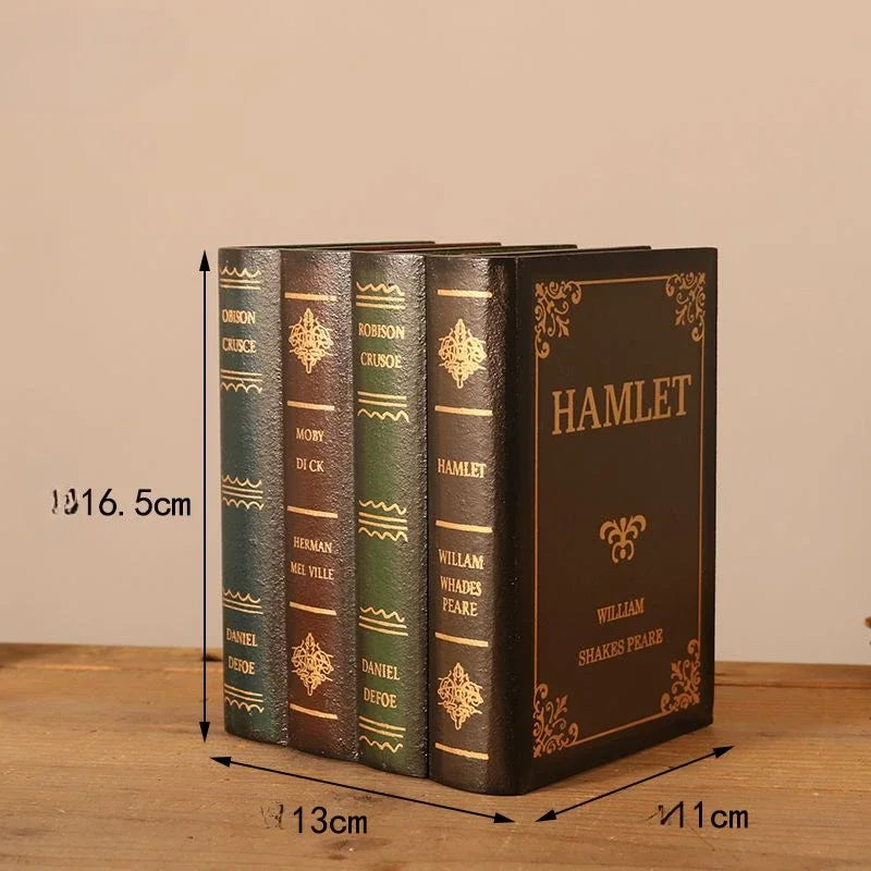 boîtes rangement vintage ornements livre décorative réutilisables ornement doré motifs géométriques