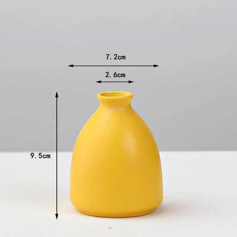 vase moderne céramique jaune sans plante décoration salon hydroponique pot fleur table