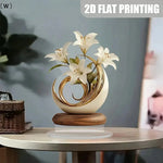 vase moderne minimaliste floral abstrait couleur beige doré brun foncé décoration intérieure maison