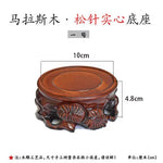 support bois sculpté statue bouddha vase décoration intérieure rustique marron foncé artisanal