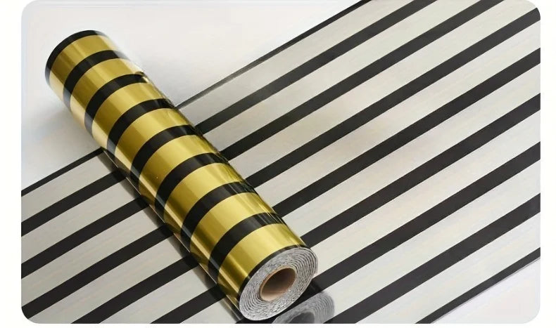 décalcomanie murale 3d argent noir rayures adhésive moderne rouleau pvc mur auto collant