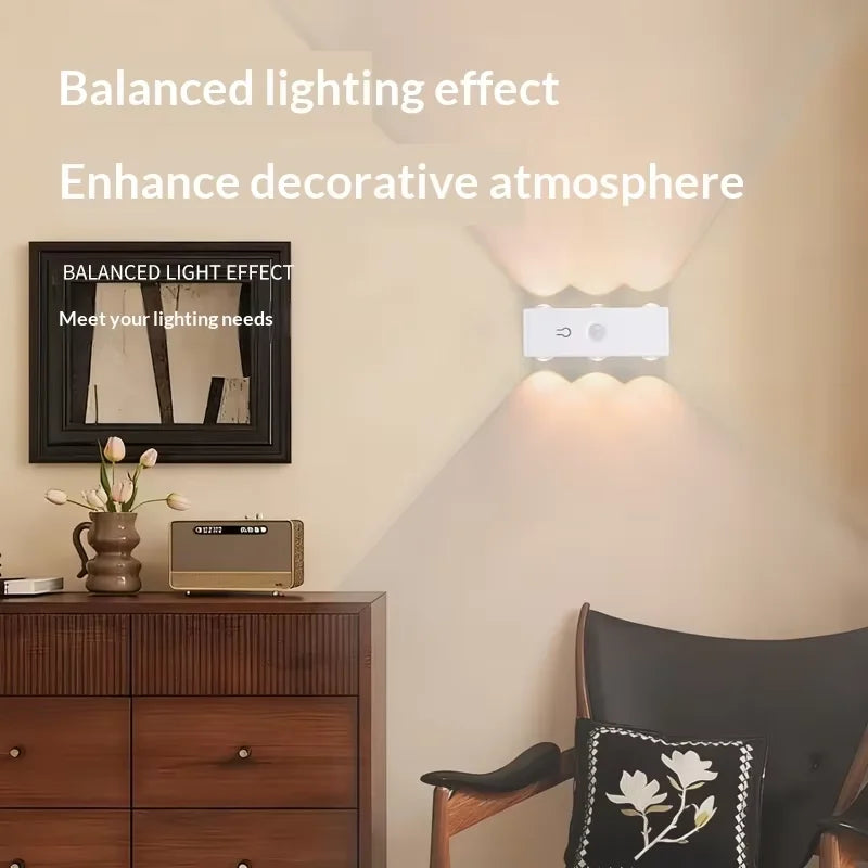 lampe murale led motion sensor charge usb blanc aimants tactile adjustable infinite dimming moderne