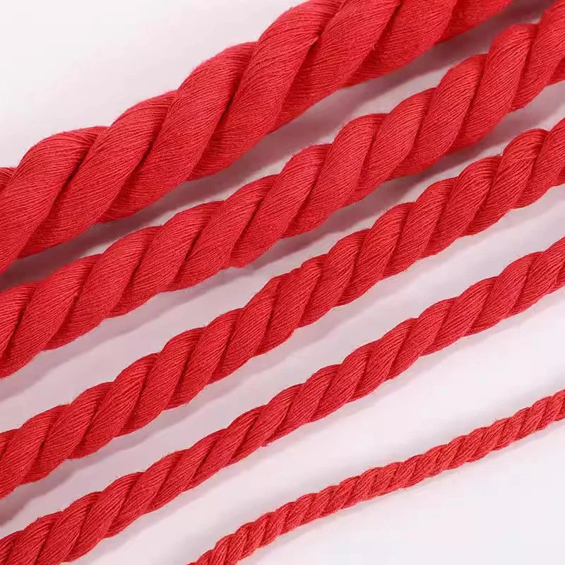 cordon coton torsadé rouge 12 20mm longueur 10mètres décoration sacs robuste écologique