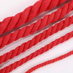 cordon coton torsadé rouge 12 20mm longueur 10mètres décoration sacs robuste écologique