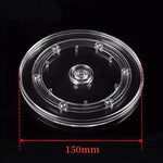 support pot transparent rotatif base ronde lazy susan plastique acrylique moderne fixations bijoux décoration