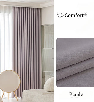 Rideau moderne violet pour salon, idéal pour une décoration intérieure élégante et contemporaine. Ce modèle offre une touche de couleur subtile tout en préservant votre intimité. Parfait pour créer une ambiance chaleureuse et accueillante dans votre espace de vie.
