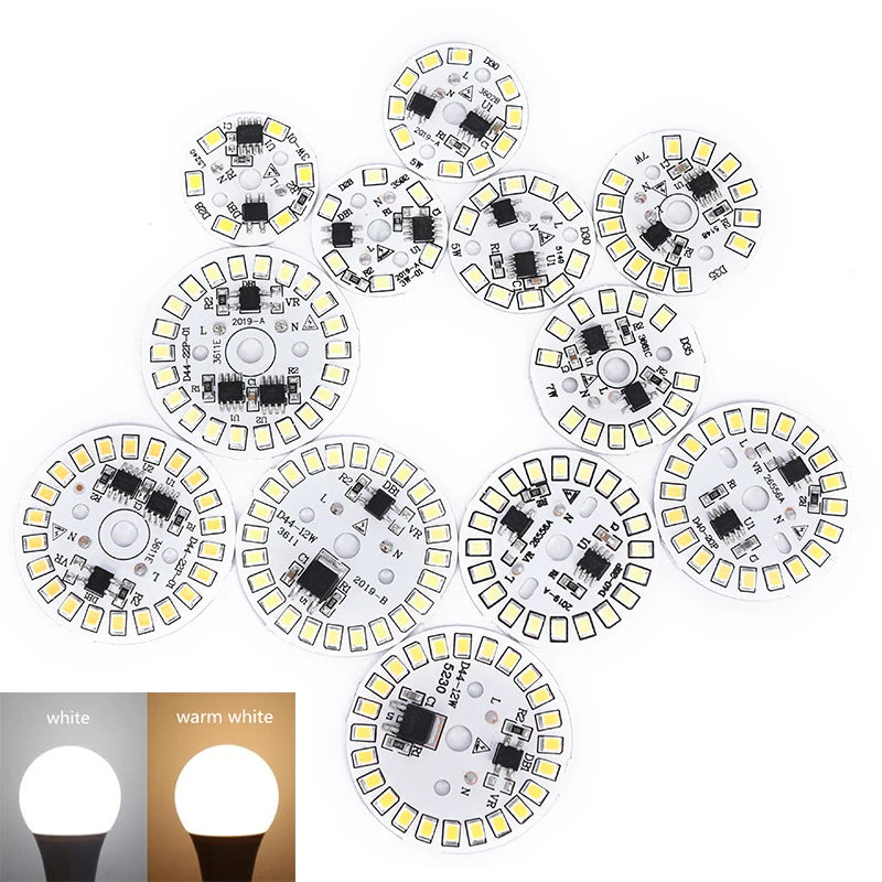 plaque led circulaire diodes blanc moderne 28mm 30mm 35mm 40mm 44mm 48mm 3w 5w