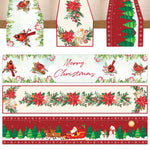 table noel blanche rouge motif poinsettia decoration festive couleurs noel traditionnellements