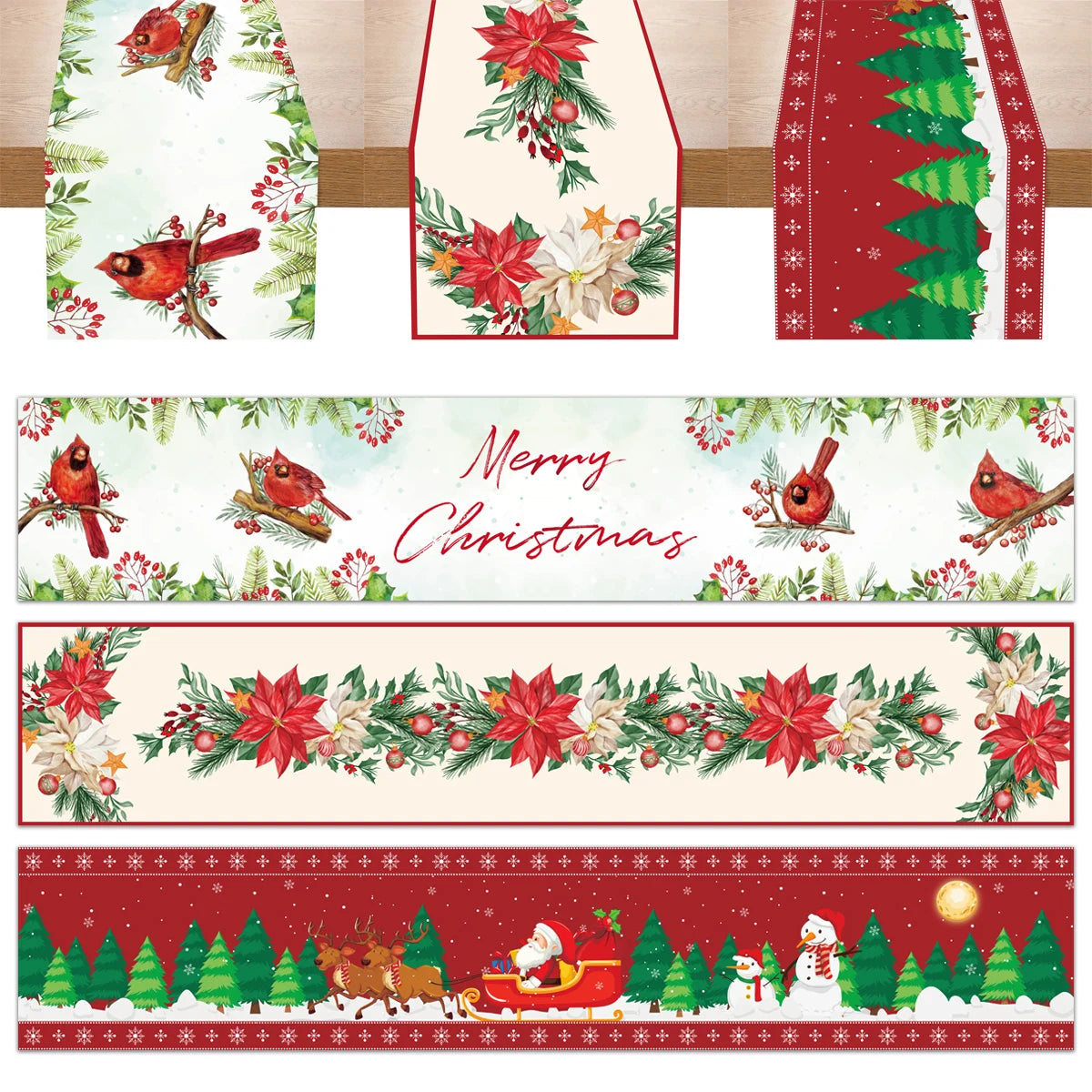 table noel blanche rouge motif poinsettia decoration festive couleurs noel traditionnellements